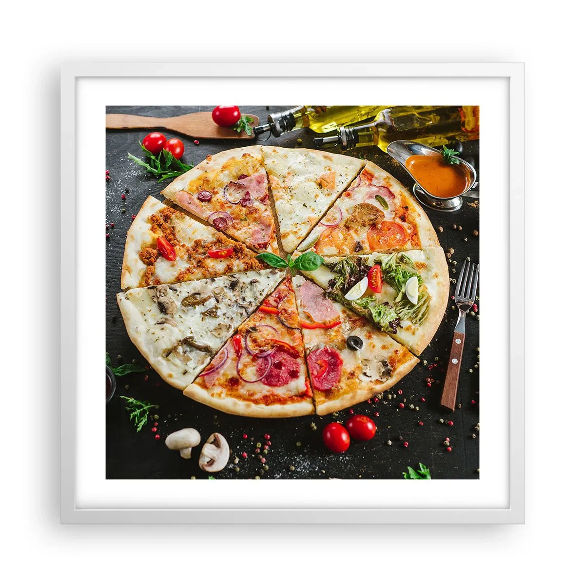 Affisch i vit ram - Smakurval - 50x50 cm