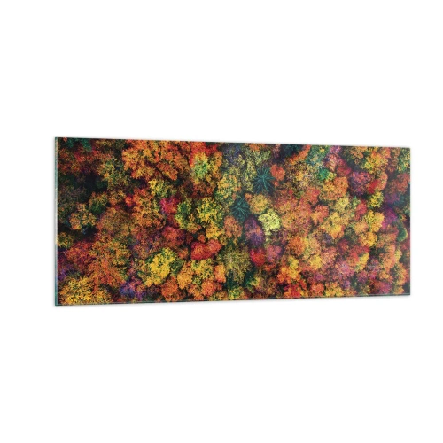 Glastavla - Bild på glas - Höstträdens bukett - 100x40 cm
