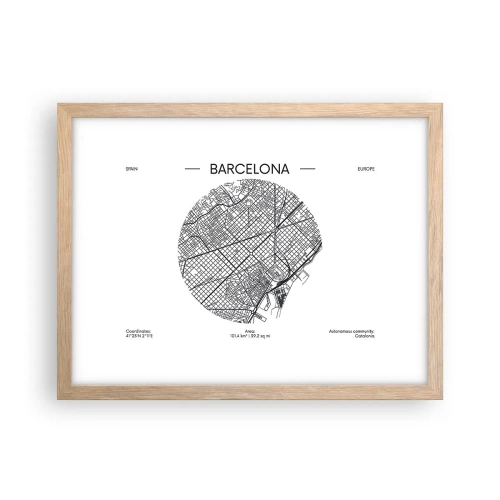 Affisch i ram av ljusek - Barcelonas anatomi - 40x30 cm