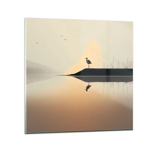 Glastavla - Bild på glas - Herre på sjön - 60x60 cm