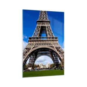Glastavla - Bild på glas - Hela Paris vid dess fötter - 70x100 cm