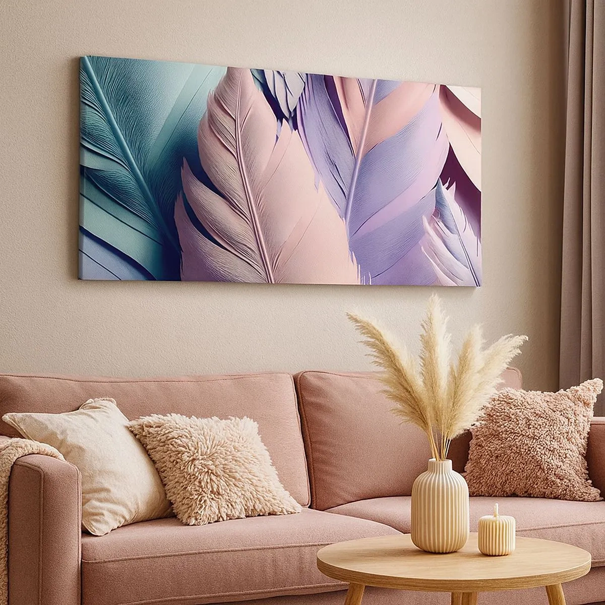 Canvastavla - Bild på duk - Fågelstil - 100x40 cm