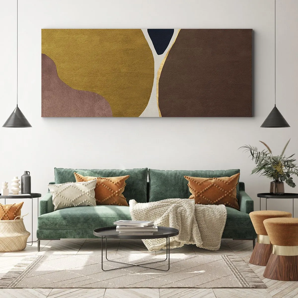 Canvastavla - Bild på duk - Abstraktion - en plats i rymden - 160x50 cm