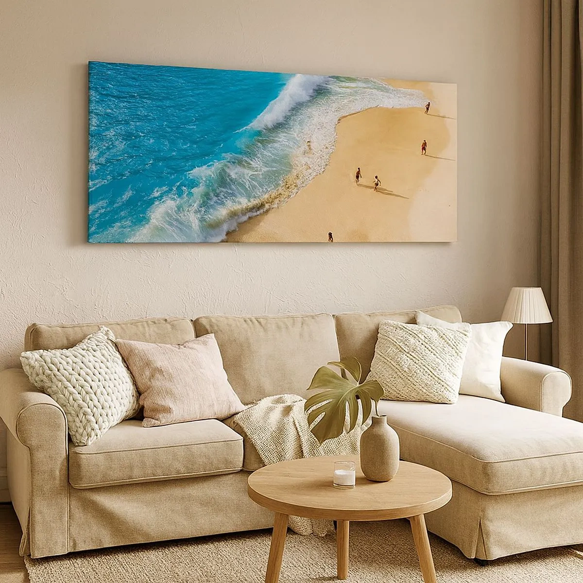 Canvastavla - Bild på duk - Och sedan solen, stranden... - 100x40 cm