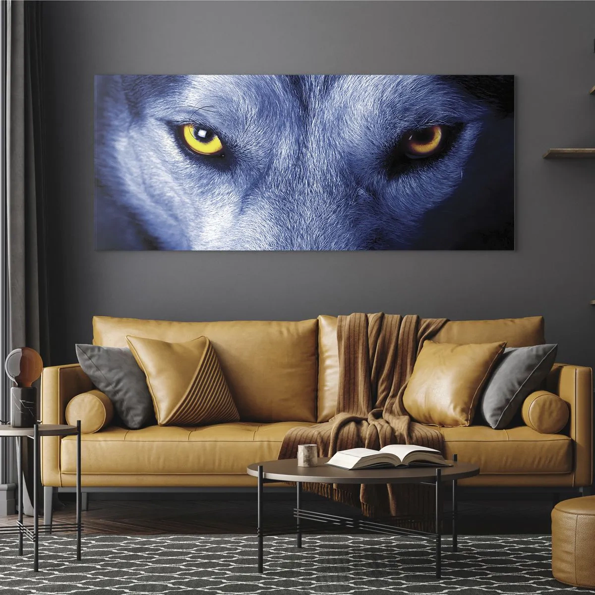 Glastavla - Bild på glas - Hypnotiserade titt - 120x50 cm