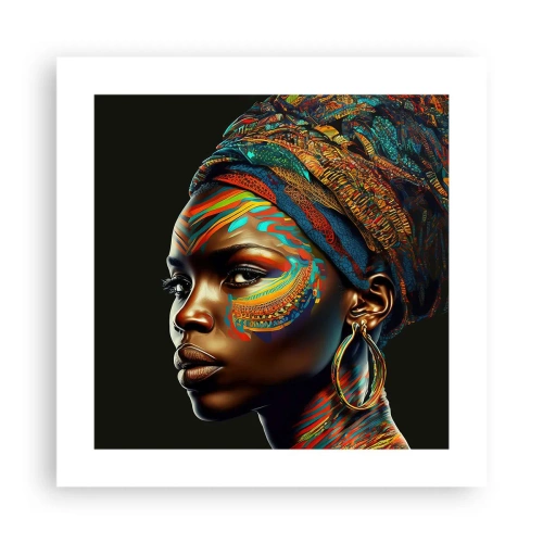 Affisch - Afrikansk drottning - 40x40 cm