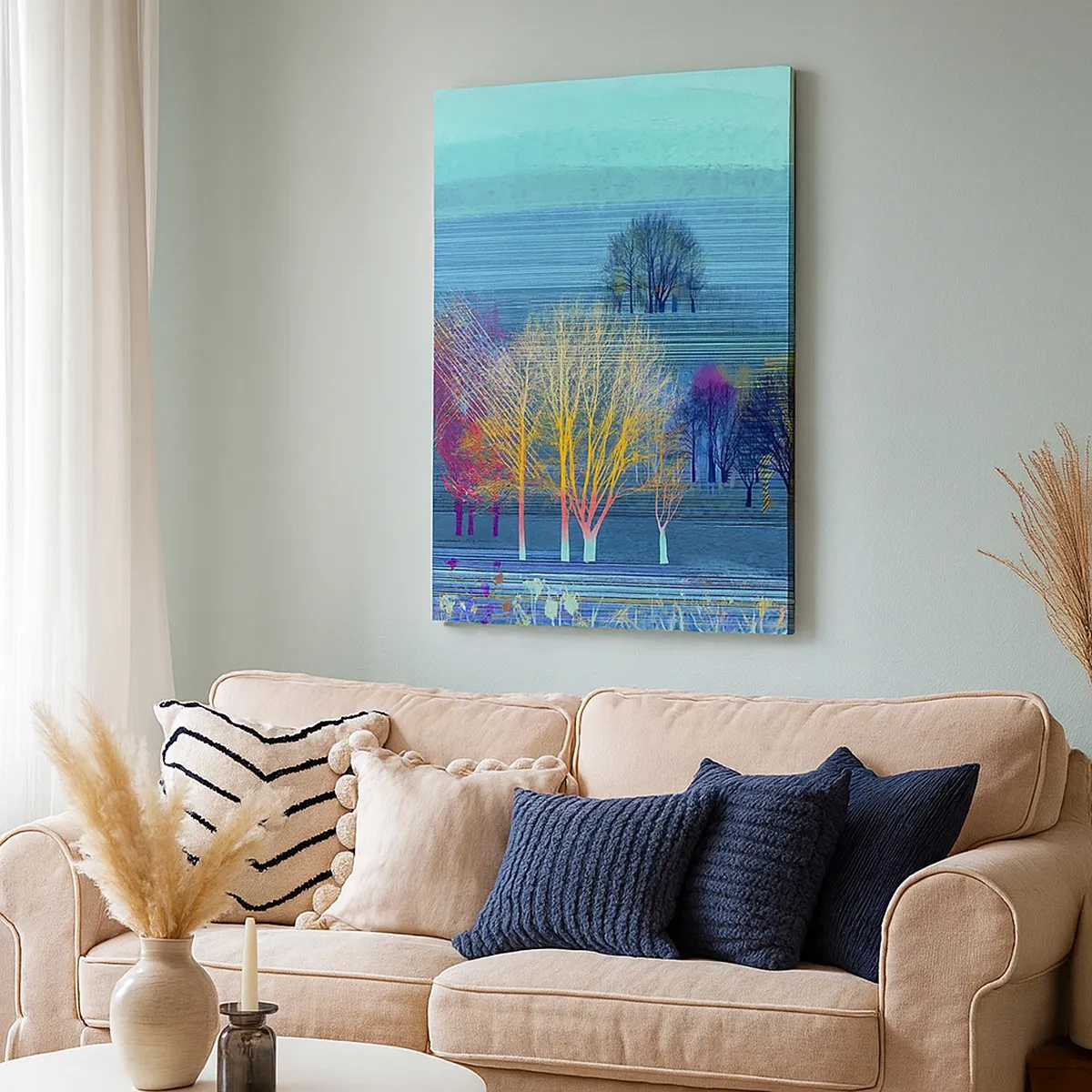 Canvastavla - Bild på duk - Finkammat landskap - 50x70 cm