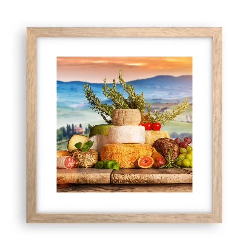 Affisch i ram av ljusek - Italiensk livsglädje - 30x30 cm