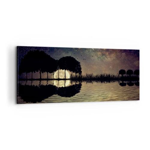 Canvastavla - Bild på duk - En natt i världens ände - 100x40 cm