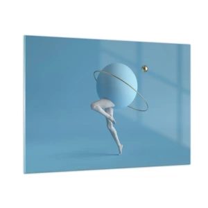 Glastavla - Bild på glas - Och planeterna blir galna - 100x70 cm
