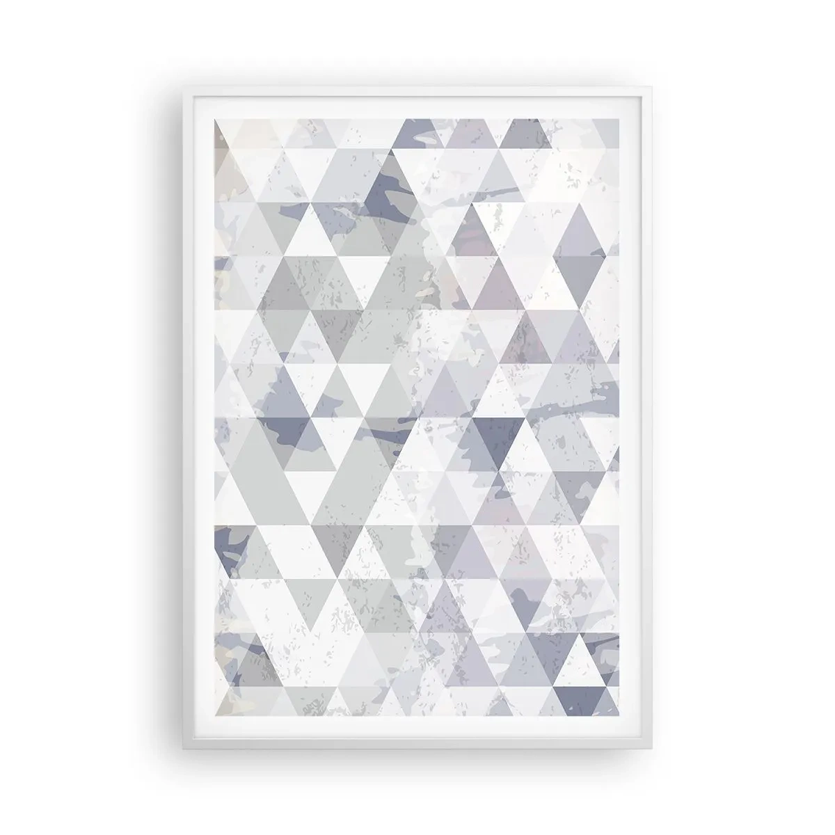 Affisch i vit ram - Trianglar - 70x100 cm