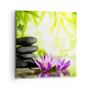 Canvastavla - Bild på duk - I en bambushage - 70x70 cm