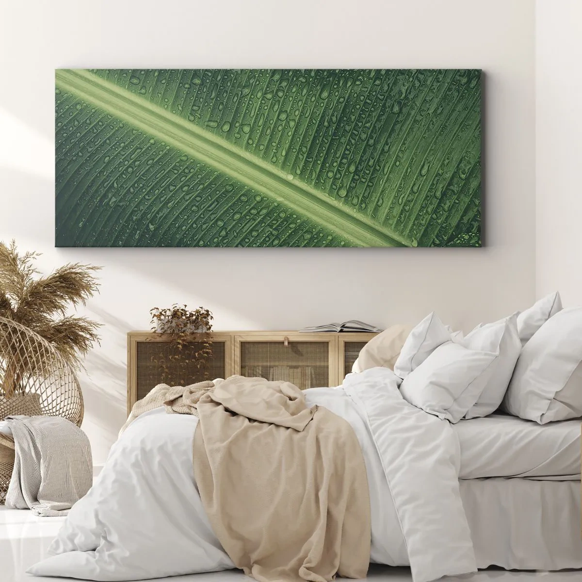 Canvastavla - Bild på duk - Grönskans struktur - 100x40 cm
