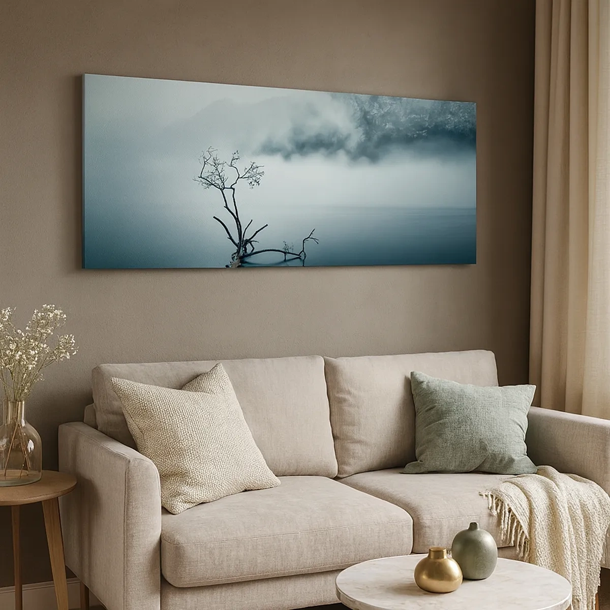 Canvastavla - Bild på duk - Ut ur vatten och dimma - 30x30 cm