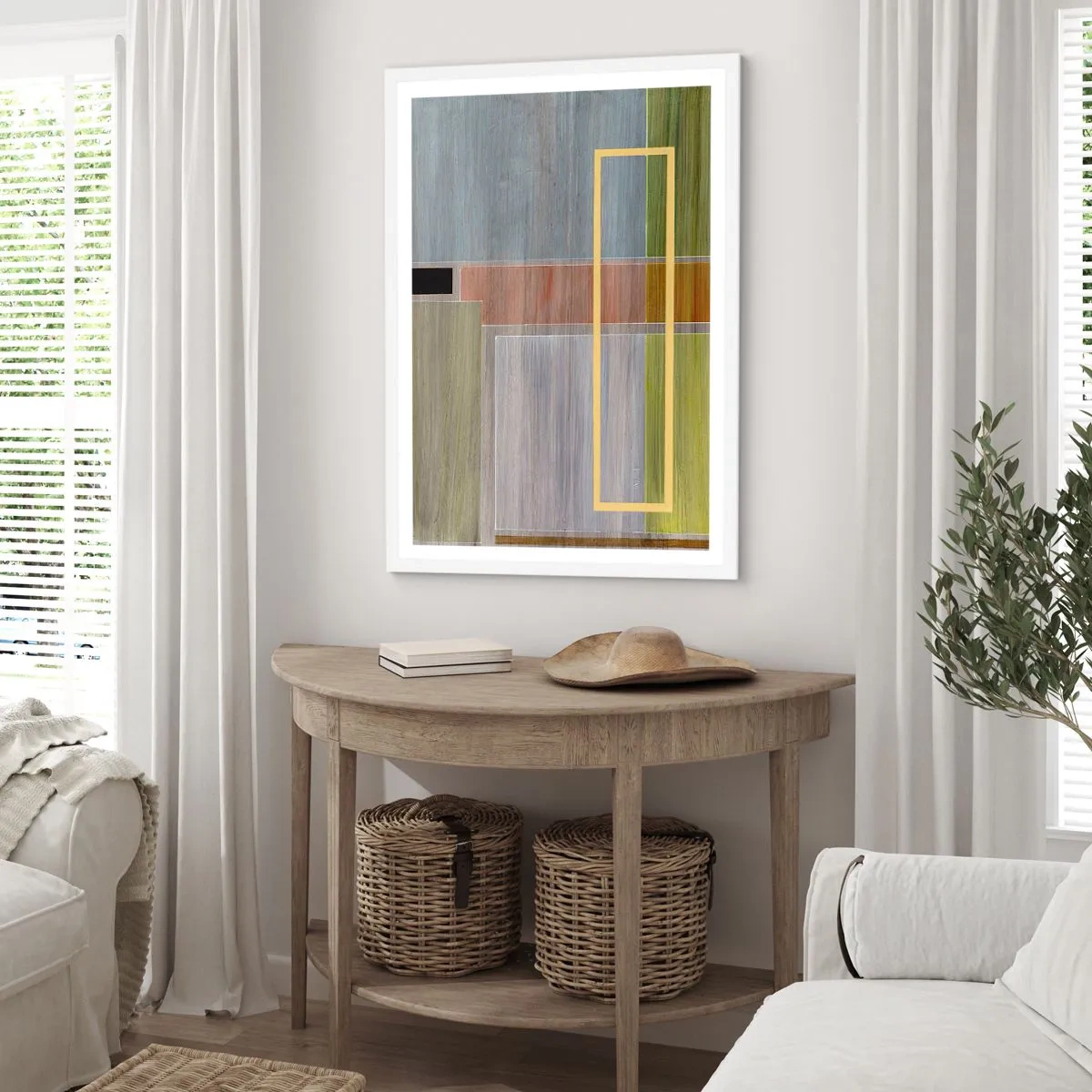 Affisch i vit ram - Rakt och lugnt - 70x100 cm