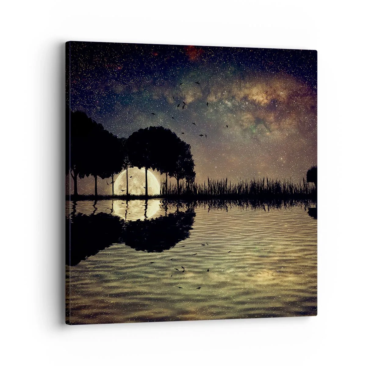 Canvastavla - Bild på duk - En natt i världens ände - 40x40 cm