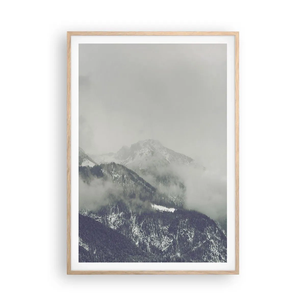 Affisch i ram av ljusek - Dimmig dal - 70x100 cm