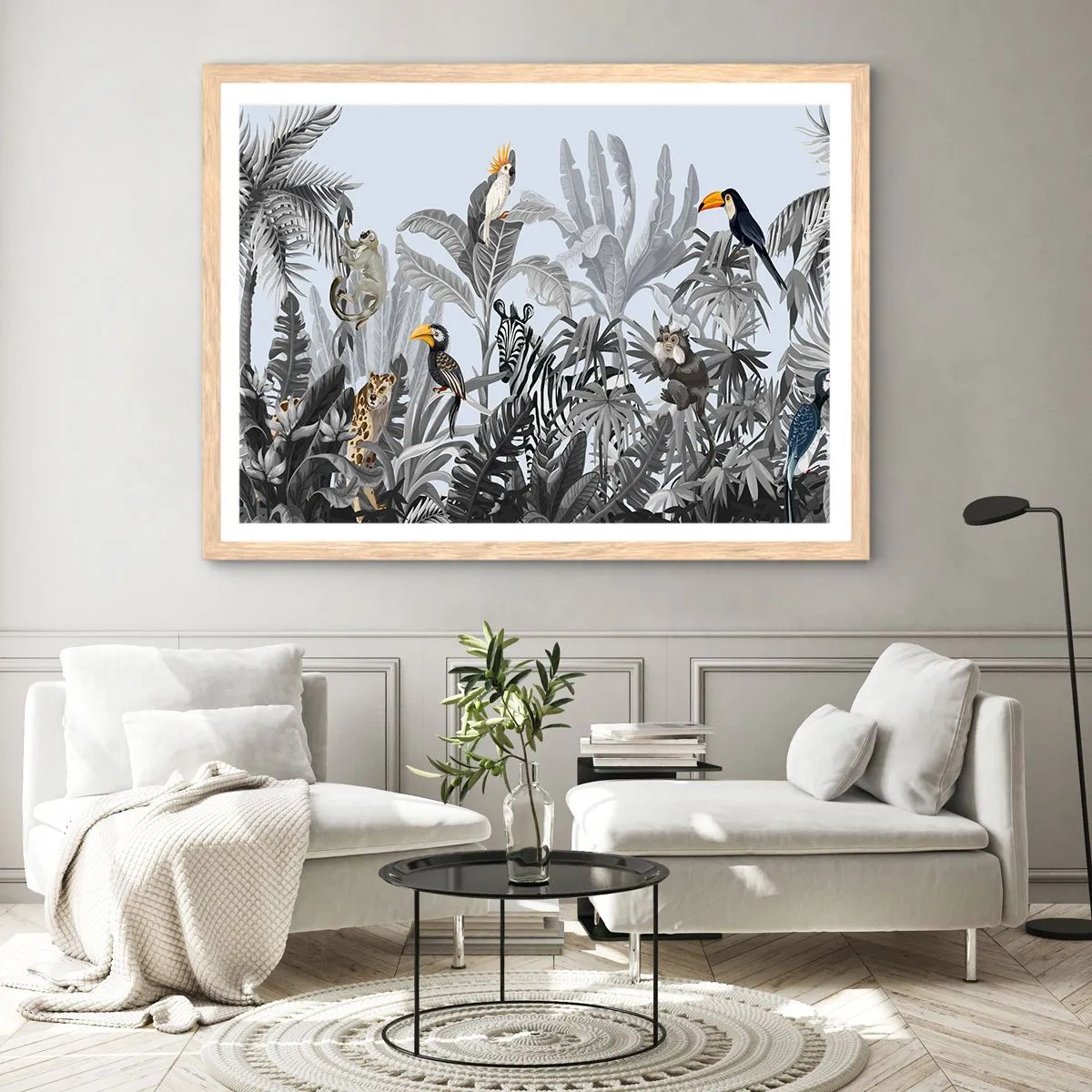 Affisch i ram av ljusek - Afrikansk saga - 70x50 cm