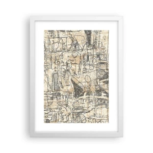 Affisch i vit ram - Väntar på avkodning - 30x40 cm