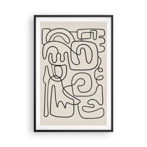 Affisch i svart ram - Följ spåret - 61x91 cm