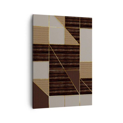 Canvastavla - Bild på duk - Mosaik av brun och guld - 50x70 cm