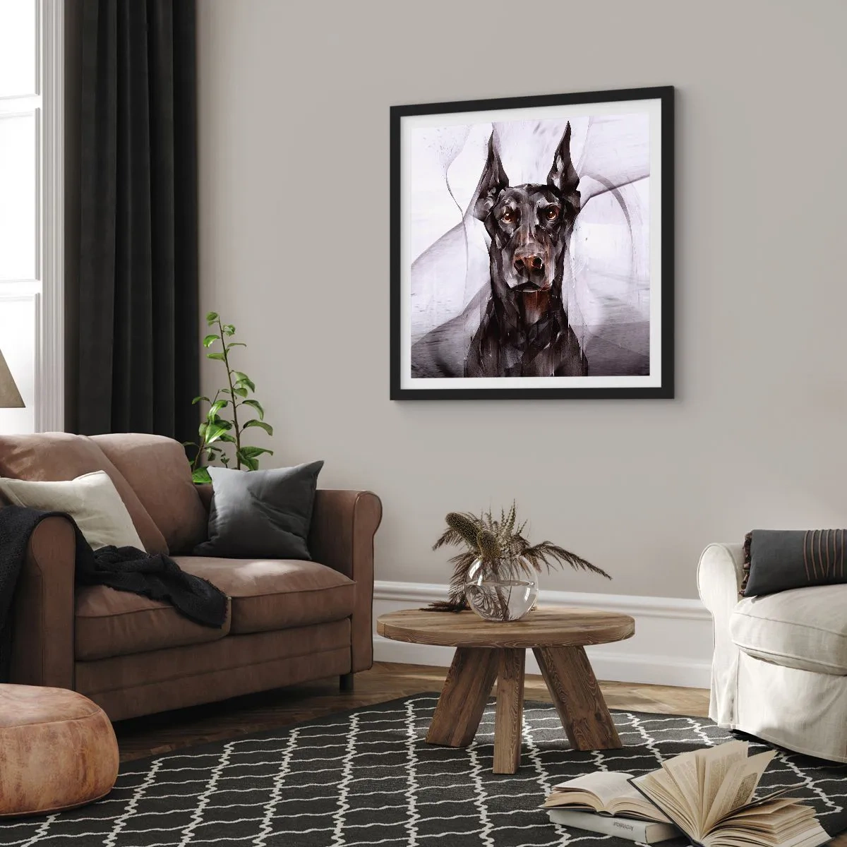 Affisch i svart ram - Rasren - 60x60 cm