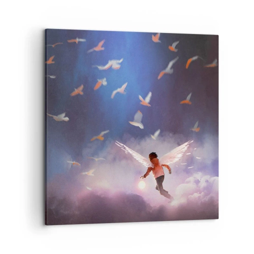 Canvastavla - Bild på duk - Man måste ha fantasi och mod - 50x50 cm