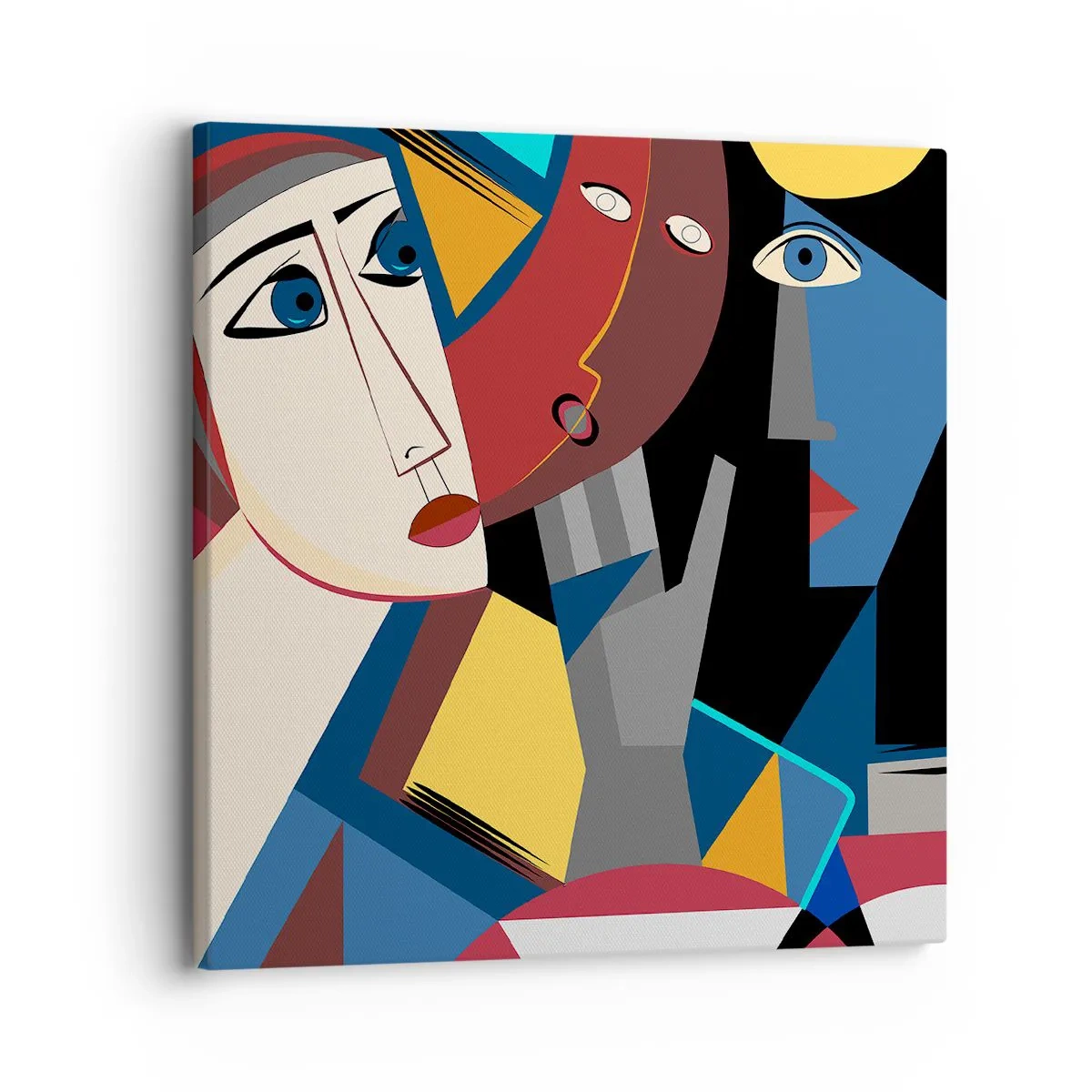 Canvastavla - Bild på duk - Kubistiskt samtal - 30x30 cm