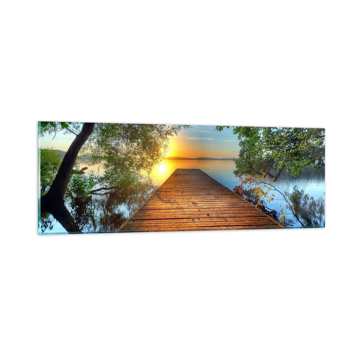 Glastavla - Bild på glas - Sakta ner, sätt dig - 90x30 cm