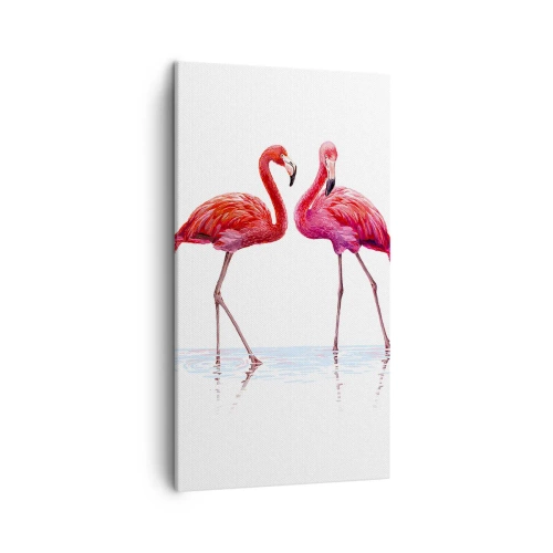 Canvastavla - Bild på duk - Rosa rendez-vous - 45x80 cm