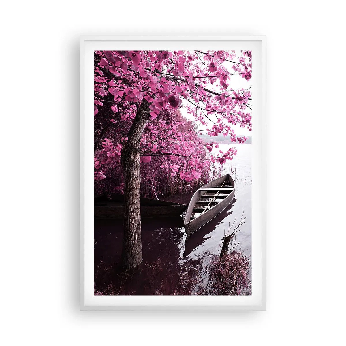 Affisch i vit ram - I rosa tystnad - 61x91 cm