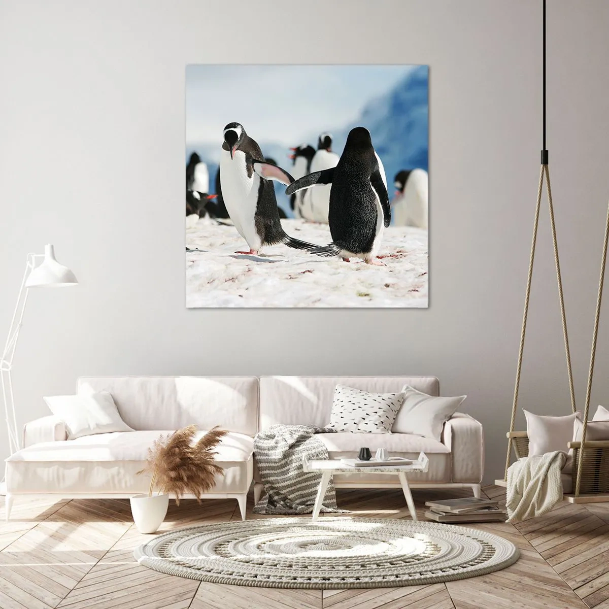 Canvastavla - Bild på duk - Dans på snön - 70x70 cm
