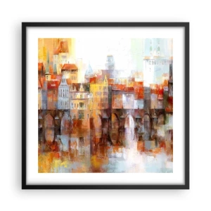 Affisch i svart ram - Vackert under bron - 50x50 cm