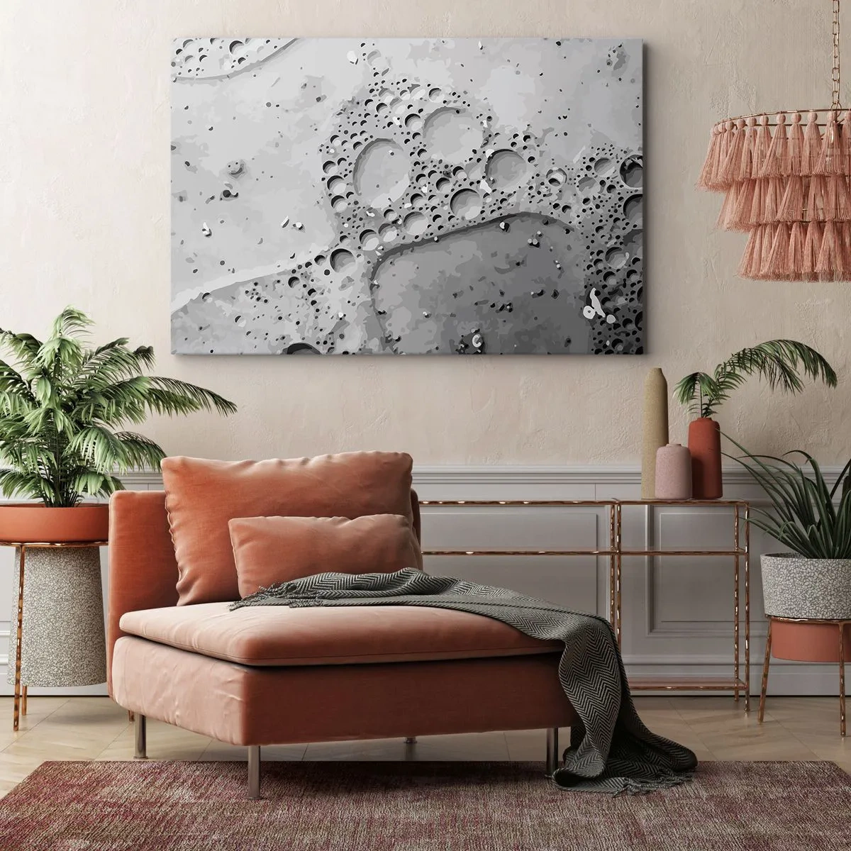 Canvastavla - Bild på duk - Spår efter skum - 100x70 cm