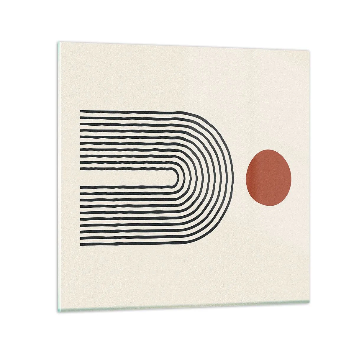 Glastavla - Bild på glas - Formernas och färgernas magnetism - 50x50 cm