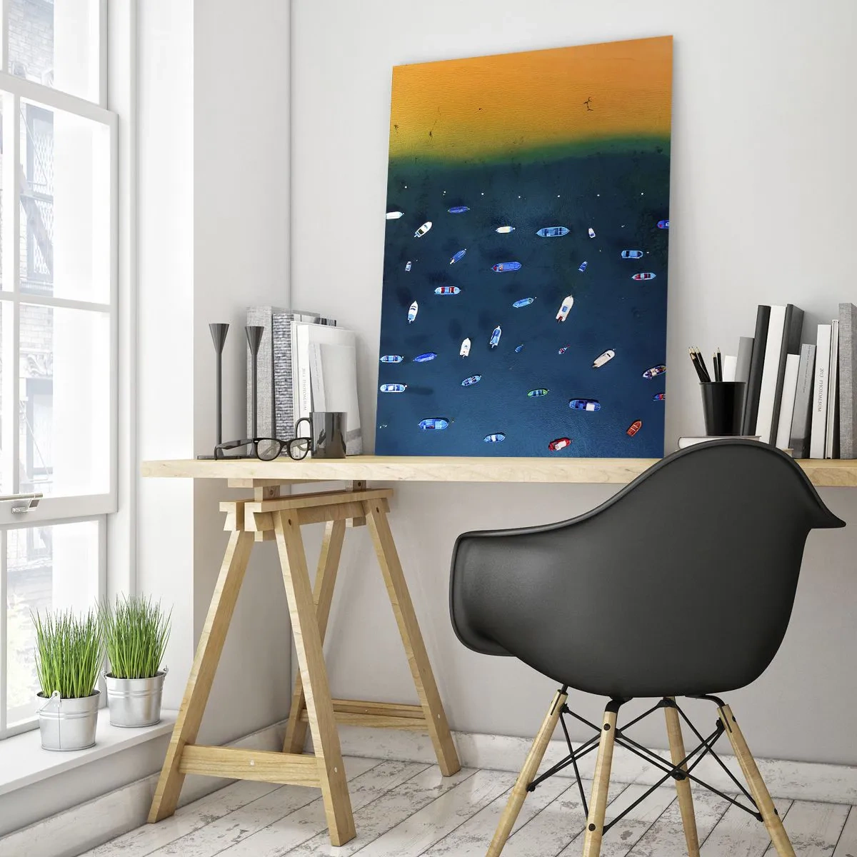 Glastavla - Bild på glas - Ett semesterspel - 50x70 cm