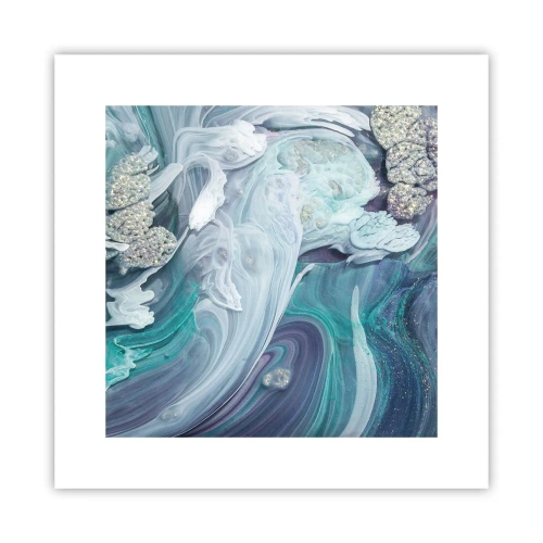 Affisch - Blåhetens strömmar - 30x30 cm