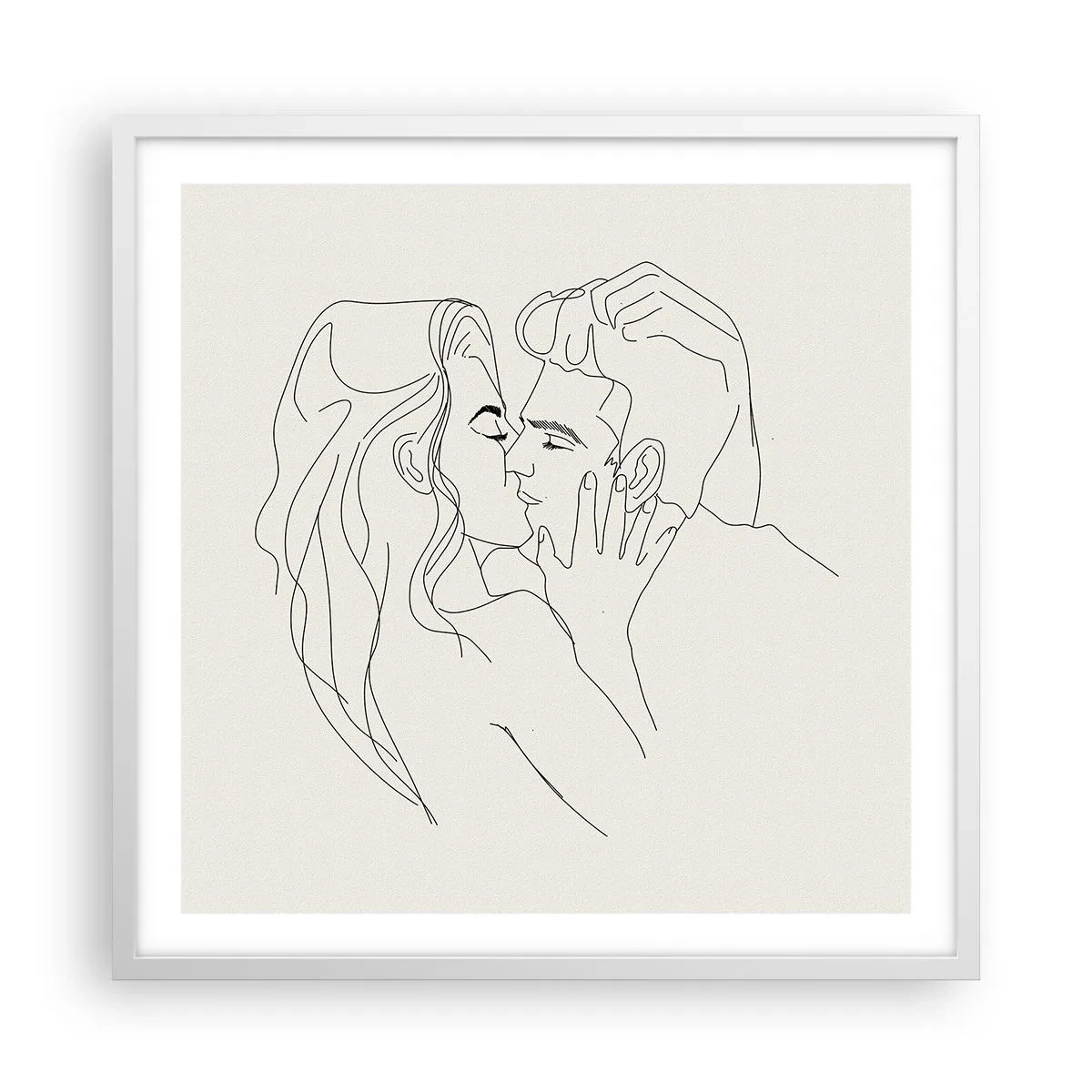 Affisch i vit ram - I kärlekens famn - 60x60 cm