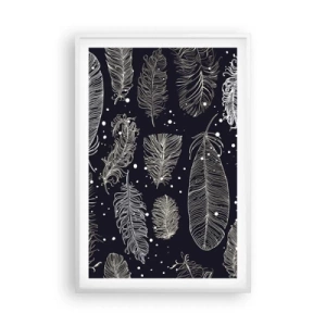 Affisch i vit ram - Fjäderspets - 61x91 cm