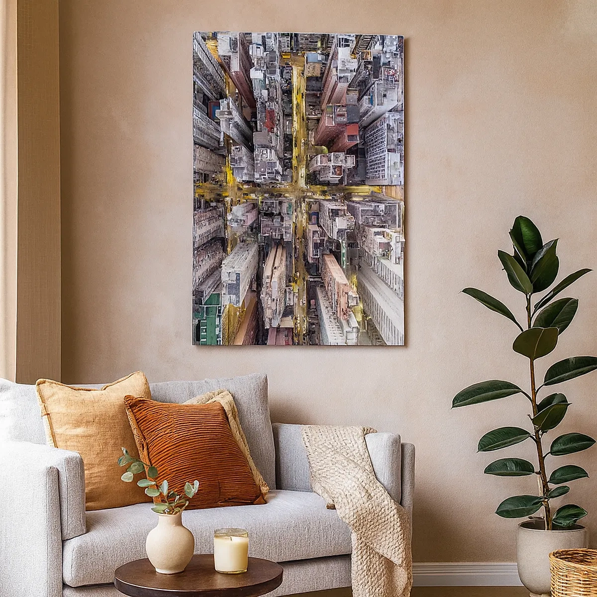 Canvastavla - Bild på duk - Hälsningar från Hongkong - 50x70 cm