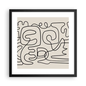 Affisch i svart ram - Följ spåret - 40x40 cm