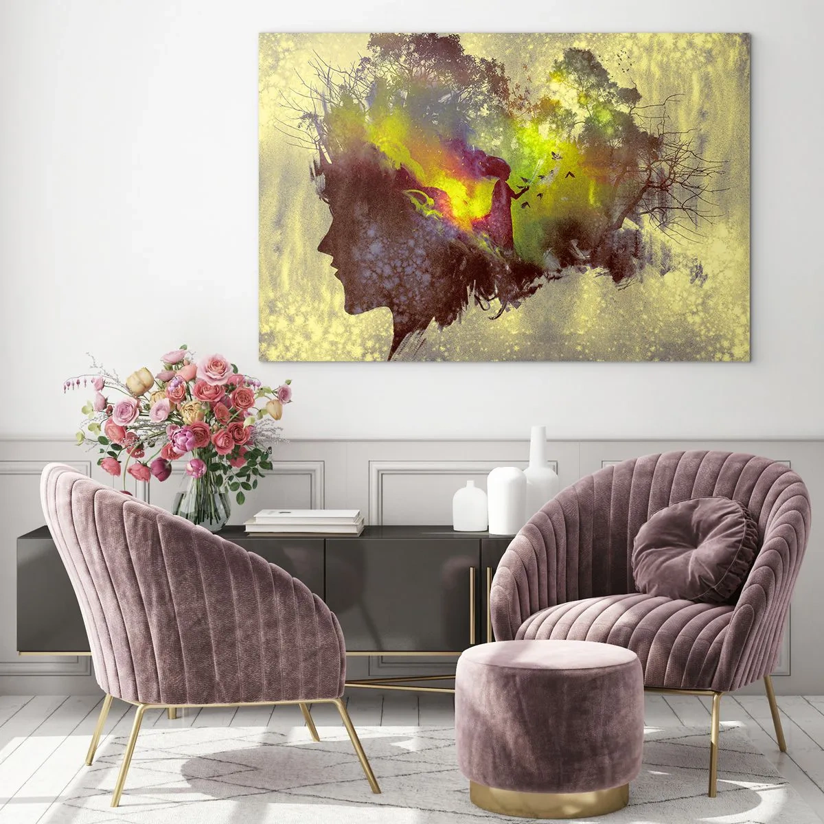 Glastavla - Bild på glas - Moder Naturen - 120x80 cm