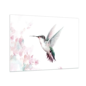 Glastavla - Bild på glas - Fångad flaxande - 100x70 cm