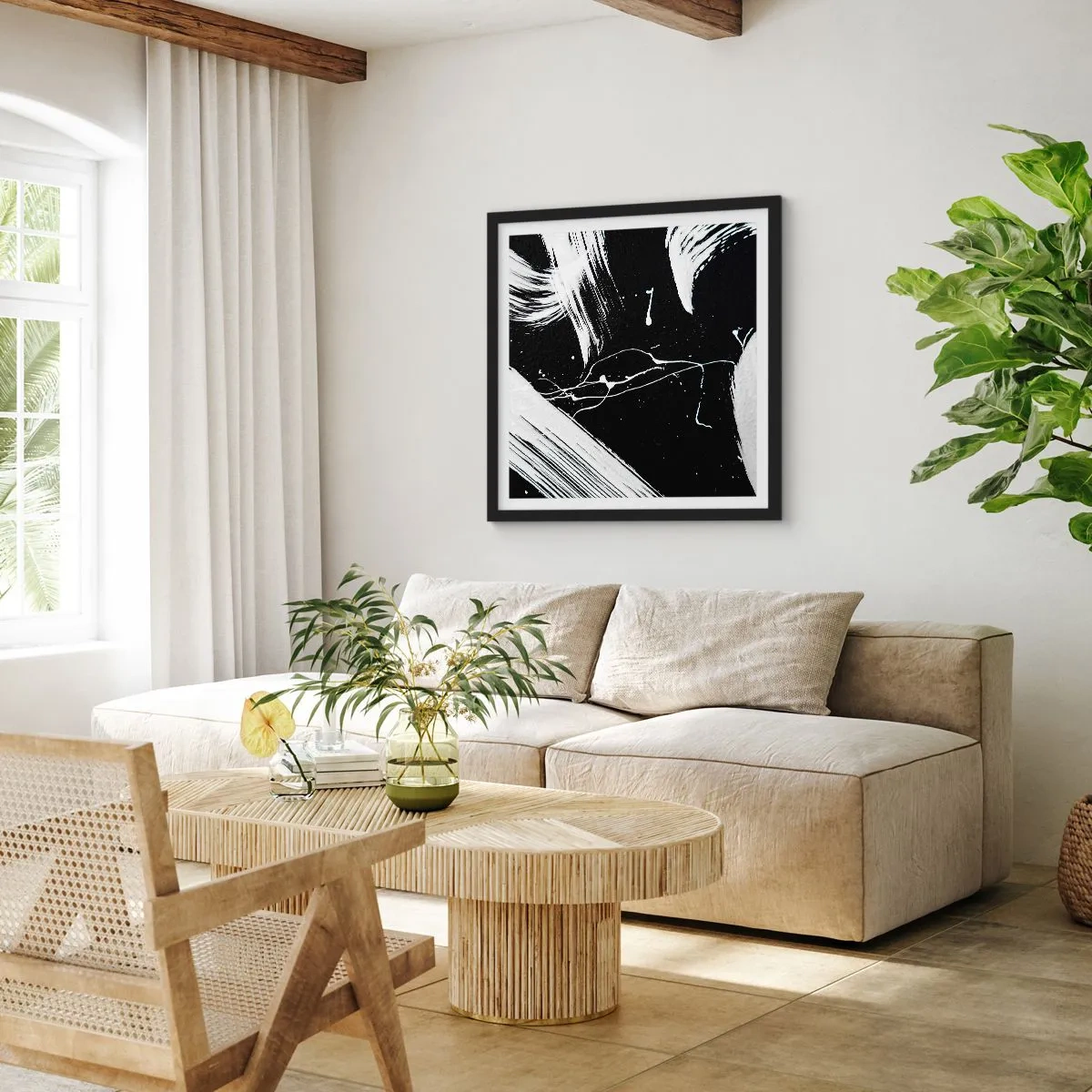 Affisch i svart ram - Bryta mörkret - 30x30 cm