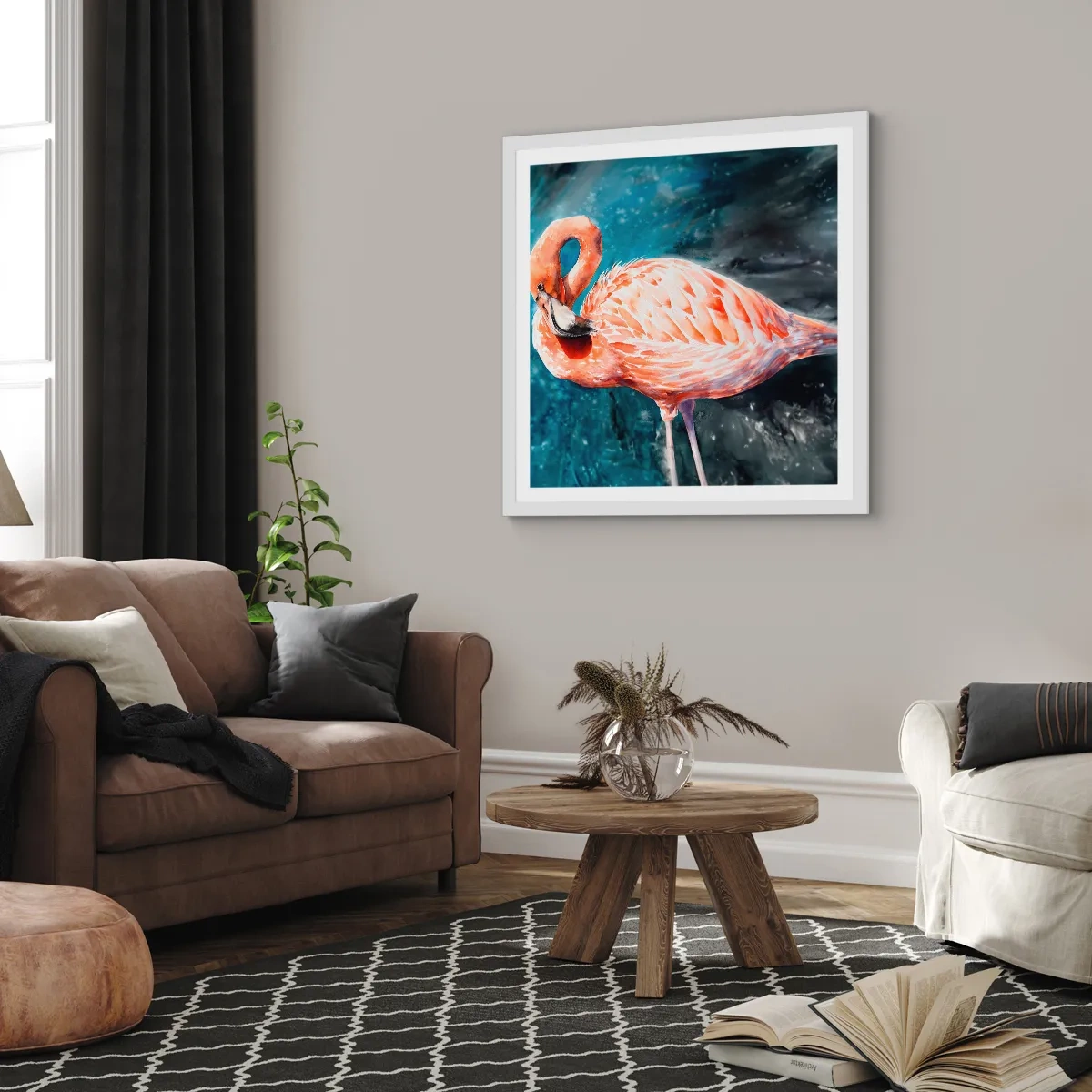 Affisch i vit ram - Dekorativt till sin natur - 60x60 cm