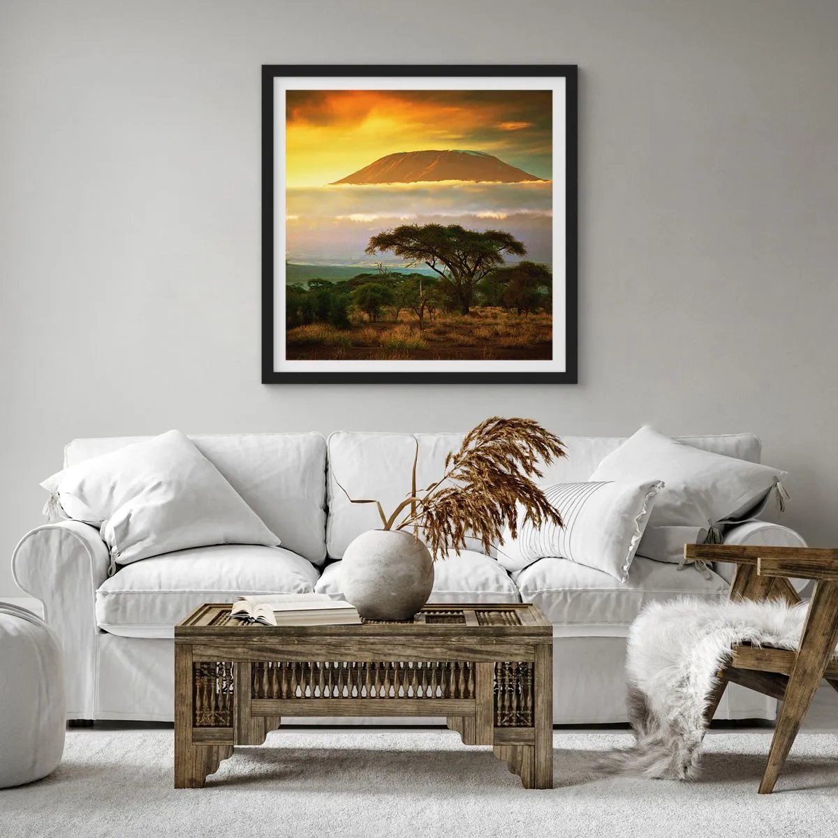 Affisch i svart ram - Resenärens dröm - 60x60 cm