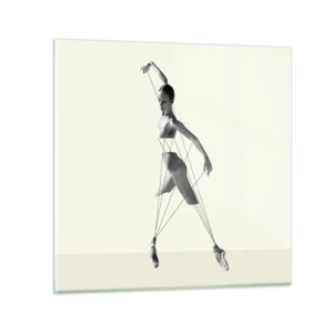 Glastavla - Bild på glas - I världens teater - 70x70 cm