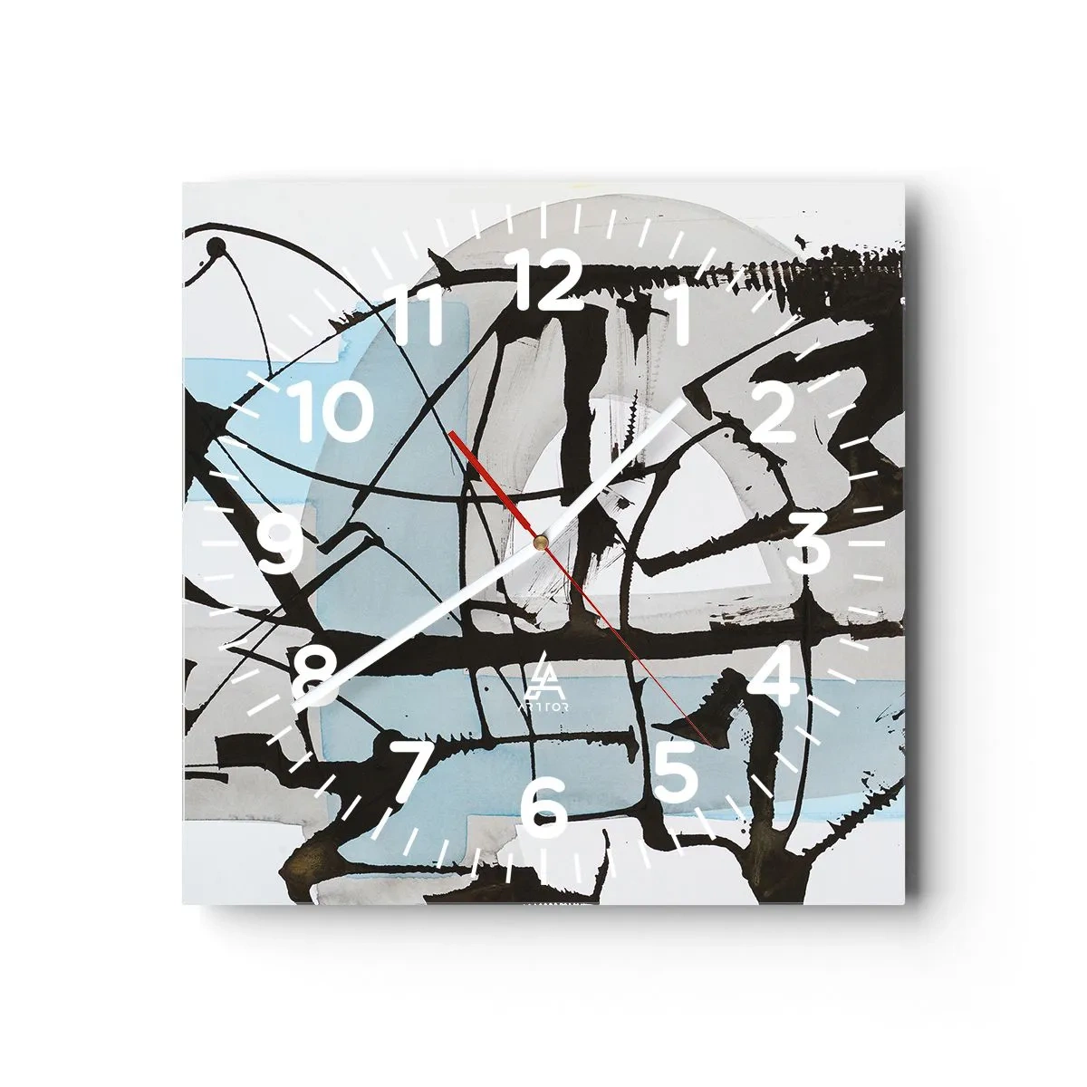 Väggklocka - Klocka på glas - Blått trots allt - 40x40 cm