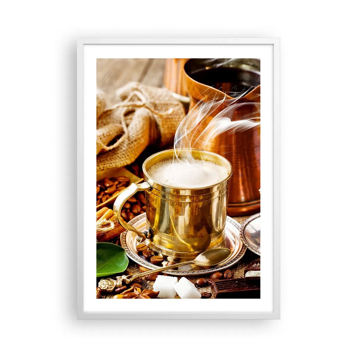 Affisch i vit ram - Ha en trevlig dag! - 50x70 cm