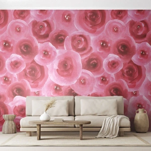 Fototapet Standard Eco - Rosor upe och nere - Blommor, Skönhet, Romantik - 300x210 cm